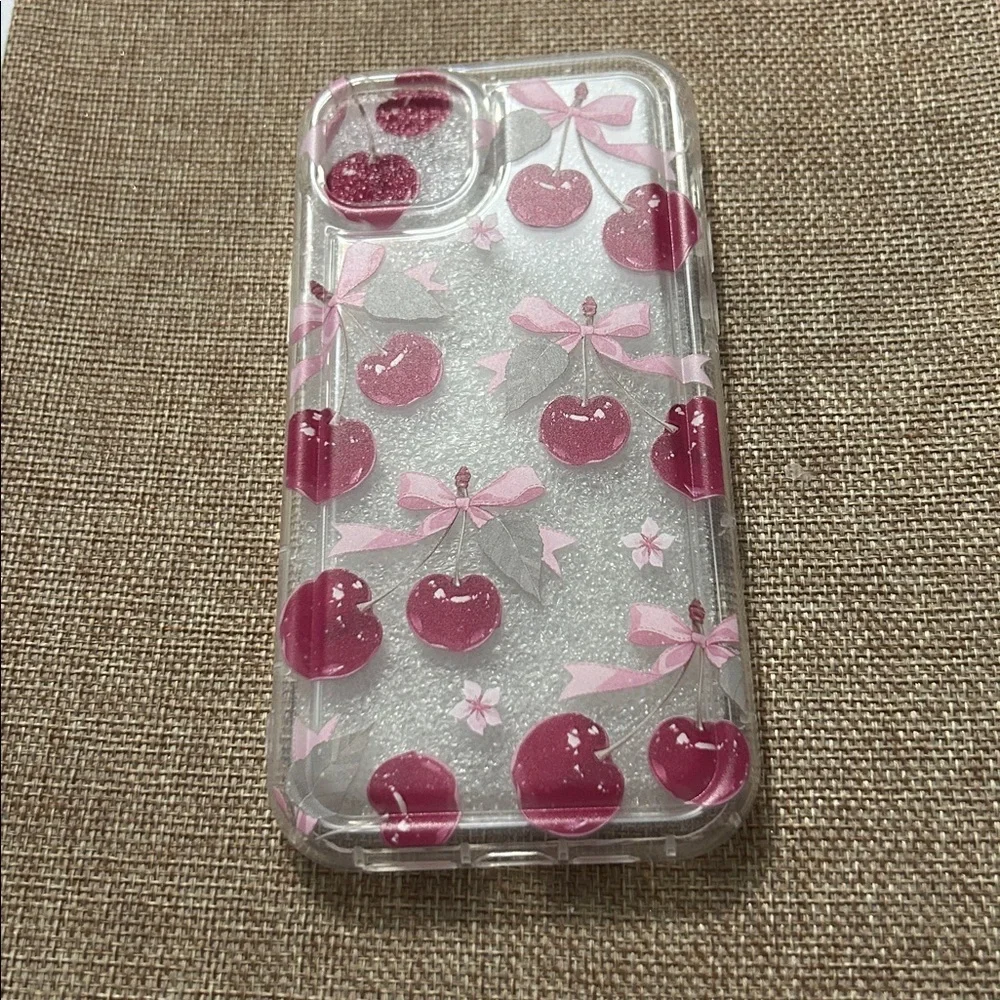 iPhone 14 Plus Case Cherries & Bows NWOT See description for others it will fit